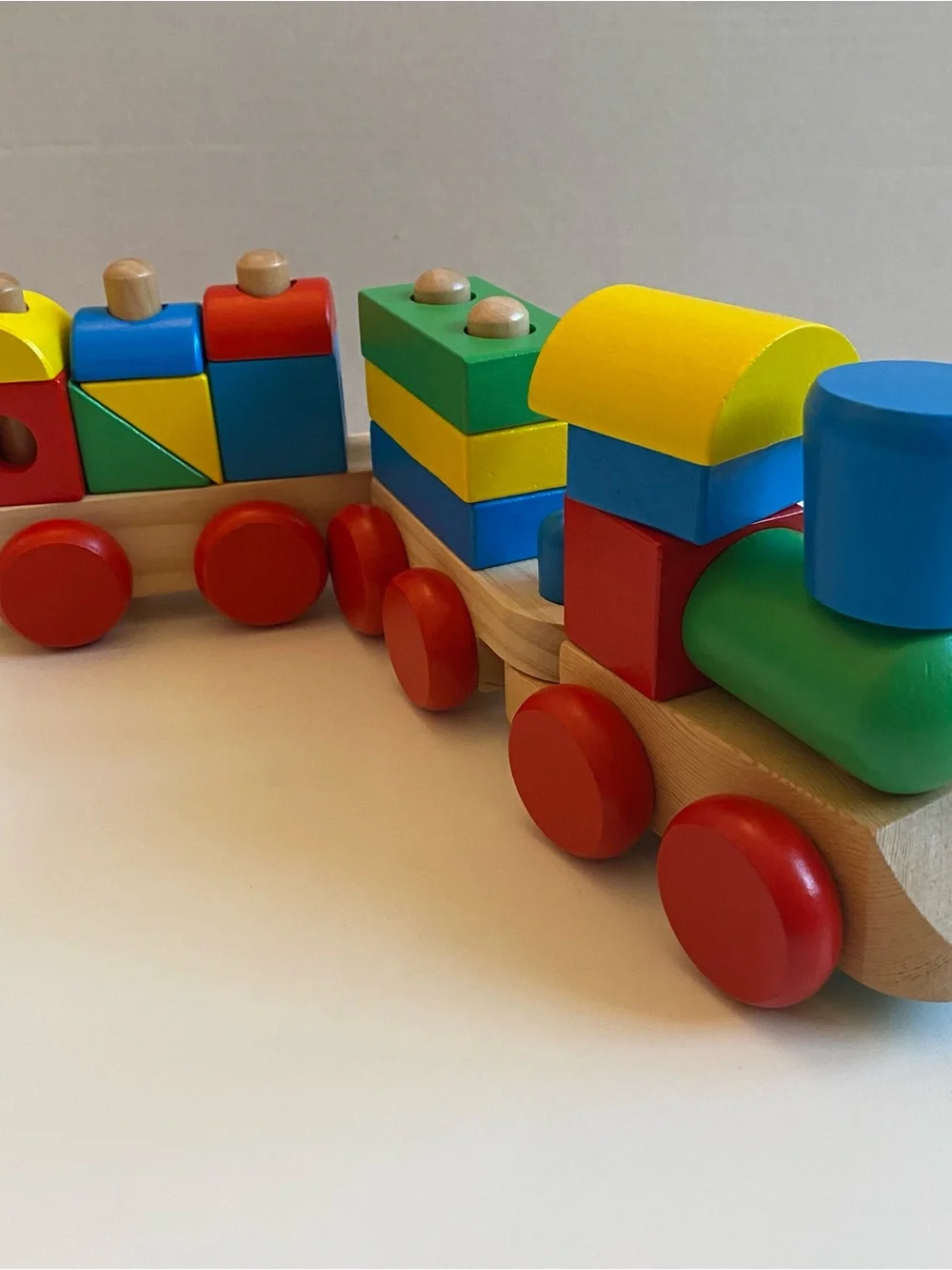 Melissa & Doug Classic Toy Wooden Colorful Stacking Train